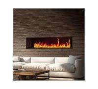 GLETSF Cheminée Décorative 3D À Atomisation, Encastrée, Électrique, Moderne, avec 5 Niveaux De Luminosité De Flamme, Minuterie Et Télécommande.-S