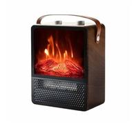 GLETSF Cheminée Décorative Compacte Électrique avec Poignée, Espace Portable avec Effet Flamme 3D Réaliste, Double Sécurité