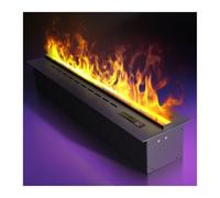 GLETSF Cheminée Décorative Électrique 3D Atomisée, Intégrée À Un Meuble TV Décoratif, avec Simulation De Flamme Et Noyau Électronique Ultra-Mince.-1.2m