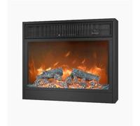 GLETSF Cheminée Décorative Électrique, Chauffage, Flamme Réaliste 3D, Encastrée/Murale, Style Moderne, Commande par Bouton/Télécommande-XL