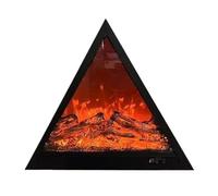 GLETSF Cheminée Décorative Électrique Encastrable Triangulaire Murale, Cheminée Décorative À LED avec Effet Flamme.-XL