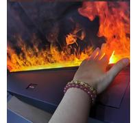 GLETSF Cheminée Électrique 3D avec Fumée Et Vapeur De Flamme Réalistes, Couleurs Réglables pour Chambre, Bureau, Hôtel.-1m