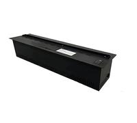 GLETSF Cheminée Électrique À Vapeur d'eau 3D avec Humidificateur Et Flamme Simulée, Panneau Ultra-Mince Encastrable, Télécommande avec Minuterie, Noir Mat-1500mm