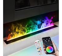 GLETSF Cheminée Électrique avec Flamme Atomisée Réaliste, Application/Écran Tactile/Télécommande, Remplissage d'eau Automatique.-80cm/31.5inch