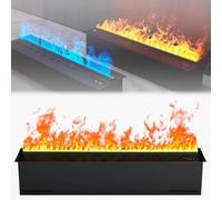 GLETSF Cheminée Électrique, Vapeur d'eau 3D avec Flamme Multicolore Réglable, Remplissage d'eau Automatique, Application Et Télécommande, Panneau Tactile, Design Ultra-Mince.-1500mm