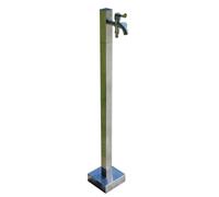 GLETSF Colonne D'Arrosage Verticale en Acier Inoxydable avec Double Robinet, Distributeur d'eau Antigel Extérieur De 72 Cm - Durable, Élégante, Idéale pour Les Jardins Et Les Te-Silver-96cm/38in