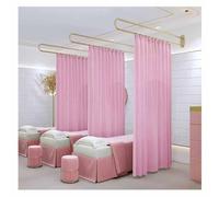 GLETSF Dressing Room Curtain Rod,Fitting Room Beauty Salon Partition Curtain, Privacy Partition Curtains, U-Shaped Metal Support Rod Kit for Fitting Room Beauty Salon Bedroom-Pink-230x220cm