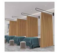 GLETSF Dressing Room Curtain Rod,Fitting Room Room Divider Curtain, Divider Screen Protection Privacy, Metal U-Shaped Curtain Rod Shelf for Bedroom Beauty Salon,Lounge Privacy S-Beige-230X220CM