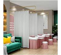 GLETSF Dressing Room Curtain Rod,Fitting Room Room Divider Curtain - Privacy Partition Curtain - Room Separator for Living Room/Beauty Salon/Conference Room - with Gold Metal Cu-White-180cm