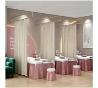 GLETSF Dressing Room Curtain Rod,Fitting Room Room Divider Curtain - Privacy Partition Curtain - Room Separator for Living Room/Beauty Salon/Conference Room - with Gold Metal Cu-Beige-200cm