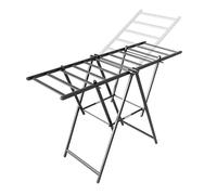 GLETSF Étendoir À Linge en Alliage D'Aluminium, Pliable, À 3 Niveaux, avec Ailettes Réglables en Hauteur, pour Balcon Ou Intérieur.-Standard-White