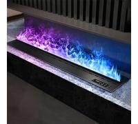 GLETSF Foyer Électrique Encastrable avec Humidificateur, Écran Tactile Et Application De Contrôle, Remplissage Automatique d'eau pour La Maison Et Le Bureau-800mm