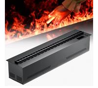 GLETSF Foyer Électrique Encastrable, Technologie De Vapeur d'eau 3D, Couleurs De Flamme Réglables, 5 Niveaux De Luminosité, Remplissage d'eau Automatique, Multicolore-Remotecontrol-700mm