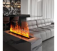 GLETSF Insert De Cheminée À Vapeur d'eau 3D - Cheminée Décorative À Flamme Atomisée Réaliste pour La Maison Et Le Bureau-150cm