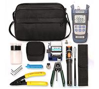 GLETSF Kit d'outils de terminaison de fibre optique avec FC, kit d'outils FTTH d'assemblage 9 en 1, détecteur de compteur de puissance optique, localisateur visuel de défauts, pince à dénuder