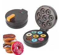 GLETSF Machine à Mini-Donuts 1400 W pour Le Petit-déjeuner, Machine à Donuts 8 Trous, Chauffage Double Face, Plaque Amovible antiadhésive Facile à Nettoyer avec indicateur LED,