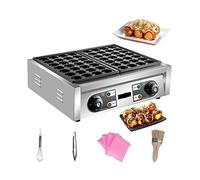 GLETSF Machine à takoyaki électrique Commerciale pour boulettes de Poulpe et Poisson, 56 Pouces, Double Plaque de Cuisson, antiadhésive, Gril Domestique.,