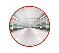 GLETSF Miroir De Sécurité Convexe - Lentille Grand Angle pour La Signalisation Routière Extérieure, Miroir Antivol pour Supermarchés Intérieurs, Matériau Pc, Anti-Collision, Ima-Red-60Cm