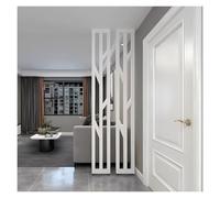 GLETSF Modern Metal Room Divider - 7Ft Tall Partition Screen, Adjustable Privacy Panels for Dining Room, Meeting Room, Library, Hotel Bar - 3 Pieces, Stylish Black Design-2pcs-white-H 8 ft (96in)