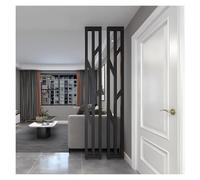 GLETSF Modern Metal Room Divider - 7Ft Tall Partition Screen, Adjustable Privacy Panels for Dining Room, Meeting Room, Library, Hotel Bar - 3 Pieces, Stylish Black Design-2pcs-black-H 5 ft (60in)