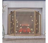 GLETSF Pare-étincelles en Maille métallique dorée à 3 Panneaux pour cheminée, Accessoires de poêle à Bois de Chauffage à l'épreuve des bébés, Hauteur 78 cm.AIBHT52820716