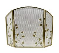 GLETSF Pare-feu à 3 Panneaux en Fer forgé, clôture de cheminée en Arc Solide Vintage à l'épreuve des bébés, Maille Pare-étincelles pour la Combustion du Bois, 41,3 × 30,7 Pouces.AIBHT52820505