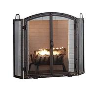 GLETSF Pare-feu à Trois Volets avec Portes, Pare-feu Moyen en cuivre Antique avec poignées latérales, Permet Un Mouvement Facile.AIBHT52820384
