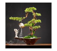 GLETSF Petit Bonsaï Artificiel, Simulation De Pin Accueillant, Ornements Créatifs pour Meuble TV, Bureau, Maison, Bureau, Plante Verte en Pot, Décoration De Salon, Fausse Plante-D