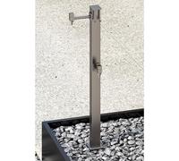 GLETSF Robinet D'Extérieur, Colonne De Robinet Rectangulaire pour Jardin Vertical avec Double Bec, Fontaine D'Irrigation en Acier Inoxydable À Montage sur Poteau/Sol, Robinet D'-Tall 23.6INCH/60CM