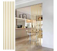 GLETSF Screen Column Separation,Metal Room Divider Column Partition Screen for Bedroom/Office Separation White 225Cm/88.5In/7.3Ft Ideal for 60 80Cm Wide Spaces-Gold-150cm/59in/4.9ft Height