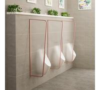 GLETSF Screen Column Separation,Wall-Mounted Urinal Partition with Stainless Steel Frame Bathroom Partition Tempered Glass Panel Men Urinal Privacy Screen Toilet Partition Urina-Rose Gold-4PCS