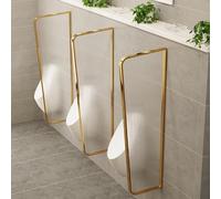 GLETSF Screen Column Separation,Wall-Mounted Urinal Partition with Stainless Steel Frame Bathroom Partition Tempered Glass Panel Men Urinal Privacy Screen Toilet Partition Urina-Gold-1PCS