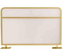 GLETSF Standing Dining Room Iron Partition Desk Privacy Panel Glass Dining Room Screen Partition with Frosted Glass for Workspace, Office and Dining Room Privacy,Black-100X90Cm-Gold-100x150cm