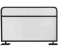 GLETSF Standing Dining Room Iron Partition Desk Privacy Panel Glass Dining Room Screen Partition with Frosted Glass for Workspace, Office and Dining Room Privacy,Black-100X90Cm-Black-100x150cm