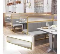 GLETSF Standing Half-Wall Countertop Low Fence Partition Restaurant Partition Striped Glass Restaurant Elevated Screen Partition Hotel Hotpot Restaurant Privacy,Gold-30X70Cm-Gold-30x120cm