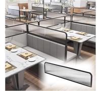 GLETSF Standing Restaurant Elevated Screen Partition Hotel Hotpot Restaurant Half-Wall Countertop Short Fence Partition Restaurant Partition Striped Glass Privacy,Black-30X100Cm-Black-30x120cm