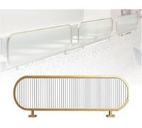 GLETSF Standing Tabletop Privacy Partition for Dining Room Stainless Steel Framed Tabletop Screen with Translucent Glass for Workspace, Office and Dining Room Privacy,Gold 2-120-Gold 1-100x35cm