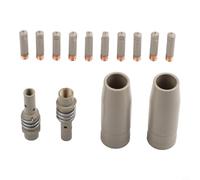 Glewi 15AK Buse de protection de revêtement, pointes de soudeur en cuivre de 0,8 mm, 2 buses de gaz, 2 tubes, 10 embouts de contact pour kit d'accessoires de soudage MIG