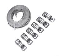 Glewi 304 Kit de collier de serrage à vis sans fin de 3 m avec 6 fixations pour sécuriser les tuyaux de refroidissement de voiture et camion