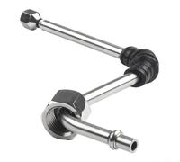 Glewi Baguette à vapeur en acier inoxydable pour machines à expresso, bras de mousse de lait de 6 mm de diamètre avec raccord de 6,35 mm (3 trous)