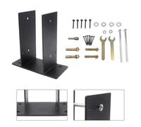 Glewi Base de poteau pour garde-corps et support de clôture en acier robuste 10,2 x 10,2 cm, support de montage en béton pour structures extérieures (1 pièce)