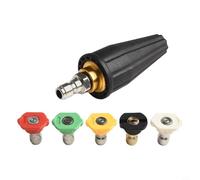 Glewi Buse turbo 3600PSI pour nettoyeur haute pression, avec embout rotatif et connexion rapide de 6,35 mm, 5 embouts de pulvérisation, acier inoxydable et aluminium