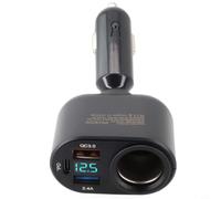 Glewi Chargeur de voiture avec PD 30 W et pour QC3.0, répartiteur de prise USB à 3 ports avec affichage de tension LED, rotatif à 360° pour voiture, SUV, camion 12 V