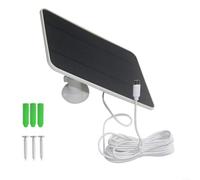 Glewi Chargeur solaire monocristallin 6 W pour systèmes de surveillance et sonnettes, interface 5 V Type-C avec câble de 5 mètres, haute efficacité (blanc)