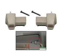 Glewi Clip de fixation pour pare-soleil pour Range Rover L322 2003-2012, paire de boucles de fixation pour pare-soleil intérieur en ABS beige, remplace EGP000050VAE EGP000040PVA Facile et rapide à
