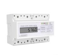Glewi Compteur d'électricité numérique triphasé à 4 fils avec écran LCD, faible consommation d'énergie ≤ 2 W, capacité de surcharge 12 x, métal et ABS