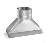 Glewi Conduit de transition rectangulaire à rond en acier galvanisé pour sèche-linge à micro-ondes HVAC (10,2 cm)