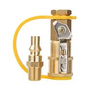 Glewi Connecteur rapide de robinet à boisseau sphérique en laiton de 6,35 mm, installation sans outil pour conduites d'eau/de gaz de camping-car, raccord en cuivre anti-fuite, 6,8 cm