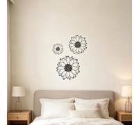 Glewi Décoration murale en métal, silhouette de fer avec découpe complexe pour chambre à coucher et salon modernes (ensemble de 3 pièces-5-JK)