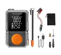 Glewi Démarreur de batterie portable de voiture 7200 mAh avec compresseur d'air 150 psi, banque d'alimentation USB-C pour véhicule 12 V, gonfleur de pneu avec écran LCD, vert (4 x 1500 mAh)